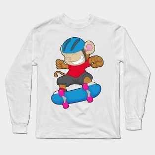Monkey Skater Skateboard Sports Long Sleeve T-Shirt